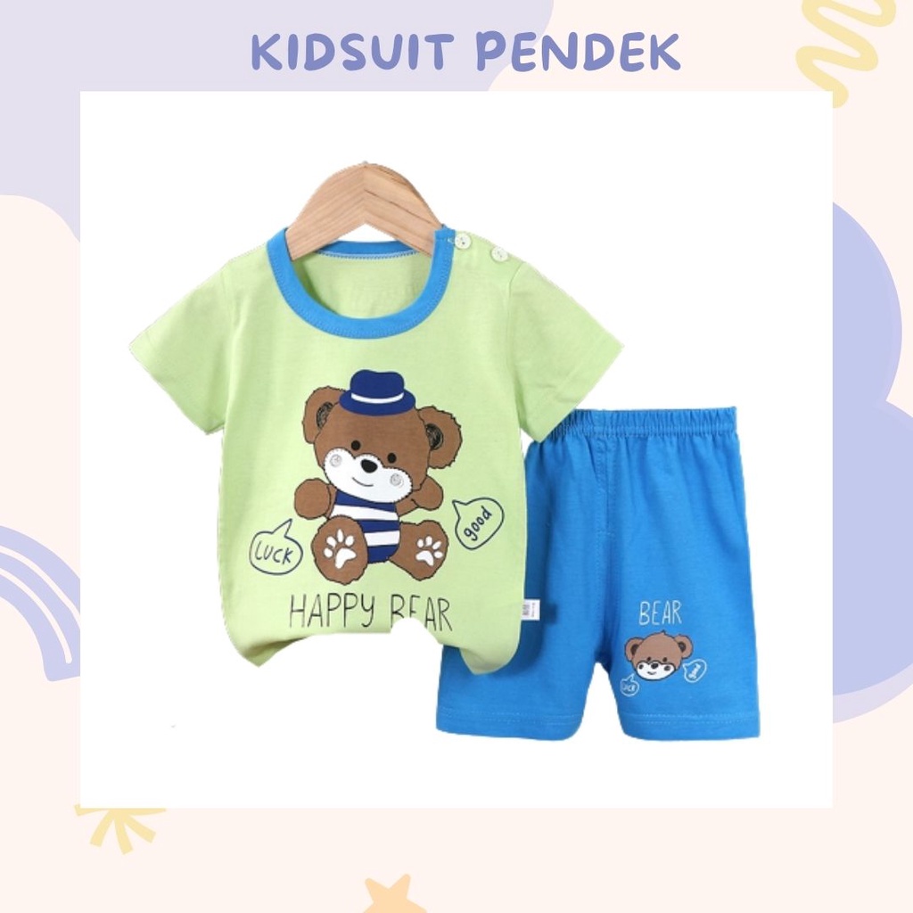 HappyOliver KIDS SUIT PENDEK Setelan Anak Bahan Kaos Lengan + Celana Berkualitas Import ebv cewek new9