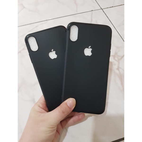 HARGA OBRAL SOFCASE SLIM MATTE IPHONE 8,IPHONE 7 PLUS ADA LUBANG LOGO IPHONE BAHAN BAGUS BLACK ONLY