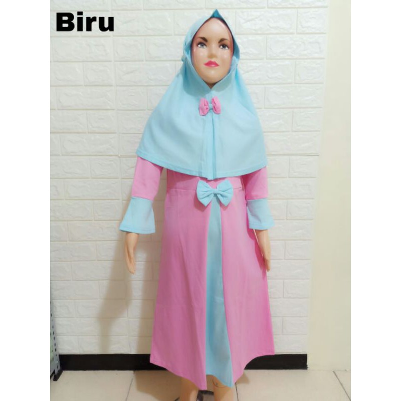 gamis anak perempuan set hijab ids 65