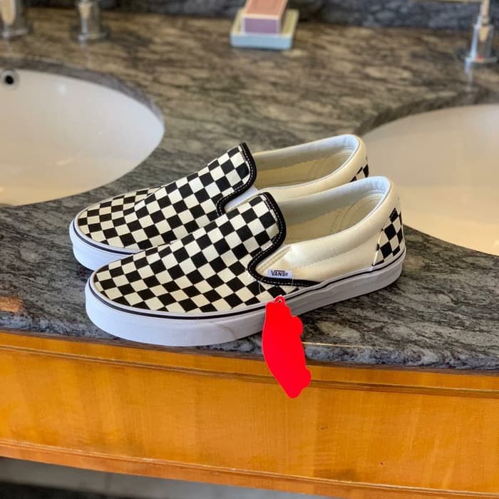 Promo Sepatu Pria & Wanita Vans Slip On Classic Checkerboard Original BNIB