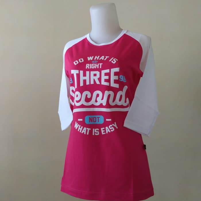 KAOS 3SECOND CEWEK KAOS RAGLAN REGLAN BAJU DISTRO WANITA KAOS BANDUNG PROMO