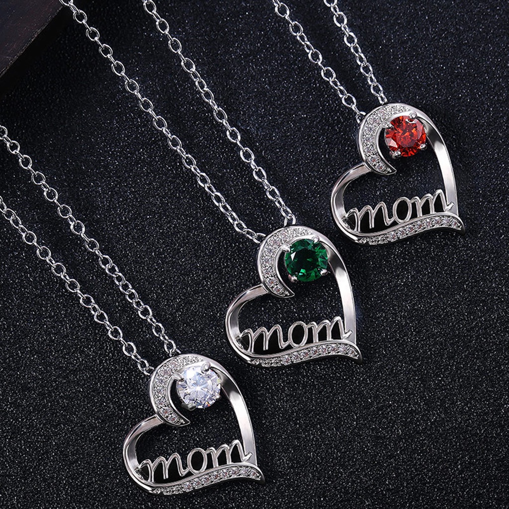 Hu Hu Hu Hu Hu Alat Bantu Pasang Kacamata♡ Kalung Rantai Liontin Hati Hollow Out Motif Tulisan Untuk Hadiah Hari Ibu