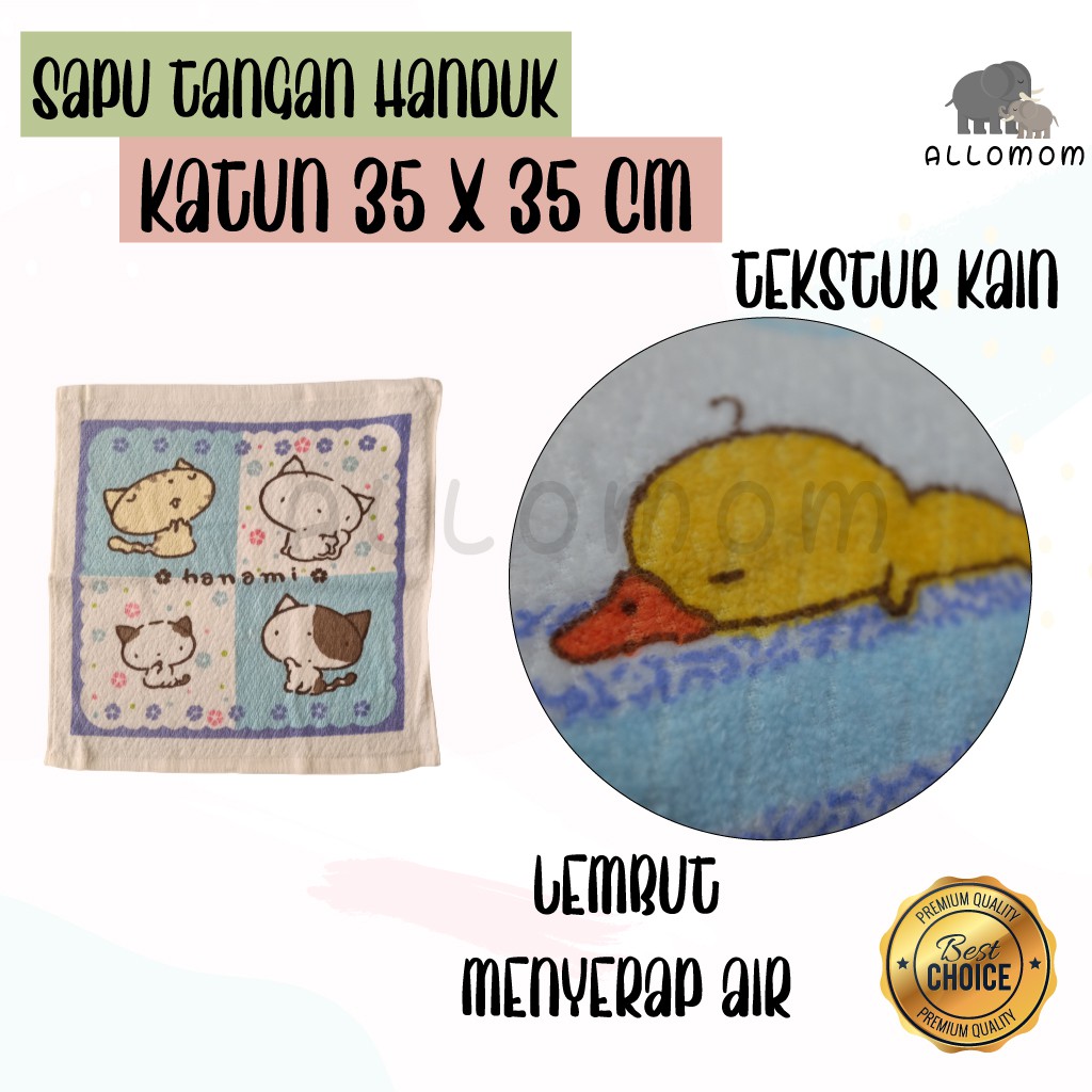 [PREMIUM] SAPU TANGAN BAYI / WASLAP BABY MOTIF ANAK BAHAN HANDUK KATUN 100% LEMBUT DAN MENYERAP AIR