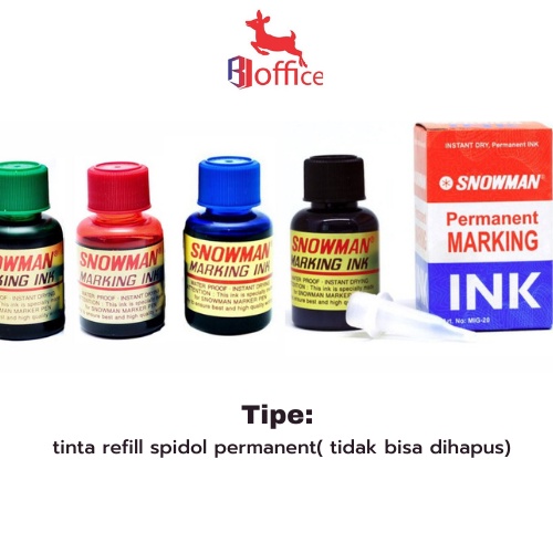 

TINTA REFILL SPIDOL PERMANENT MARKER SNOWMAN (TINTA SPIDOL) / Murah