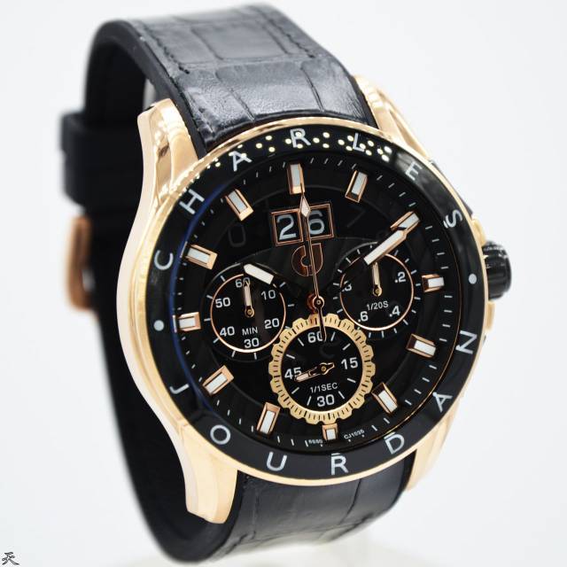 Jam Tangan Pria Charles Jourdan CJ 1035 Rubber Karet Original Murah