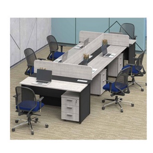 Meja Kantor Partisi 6 Staff Meja Kerja Privasi Meja sdh termasuk laci