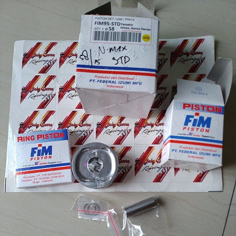 PISTON KIT FIM 95 IZUMI RACING YAMAHA NMAX AEROX LEXI FREEGO DIAMETER 58 58.5 59 59.5 60 PEN 14 MM