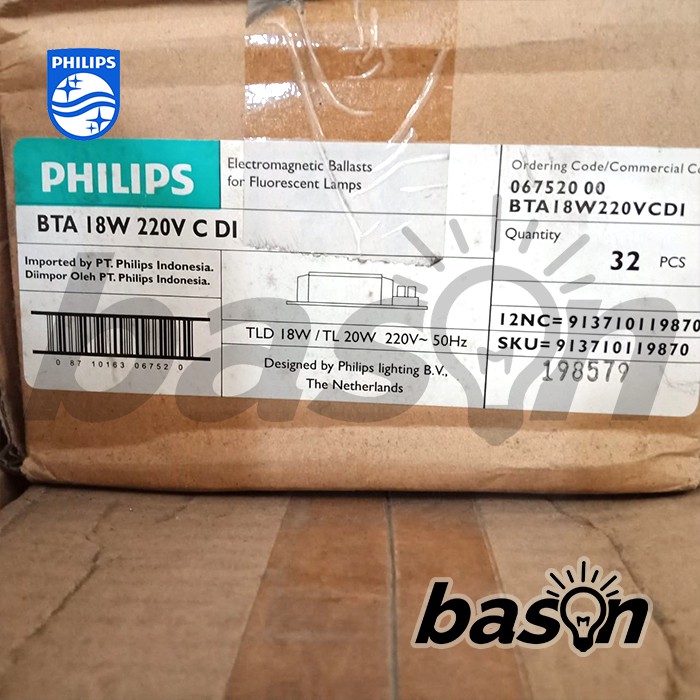 PHILIPS BTA 18W 220V C SC atau C DI - Ballast Lampu TL-D