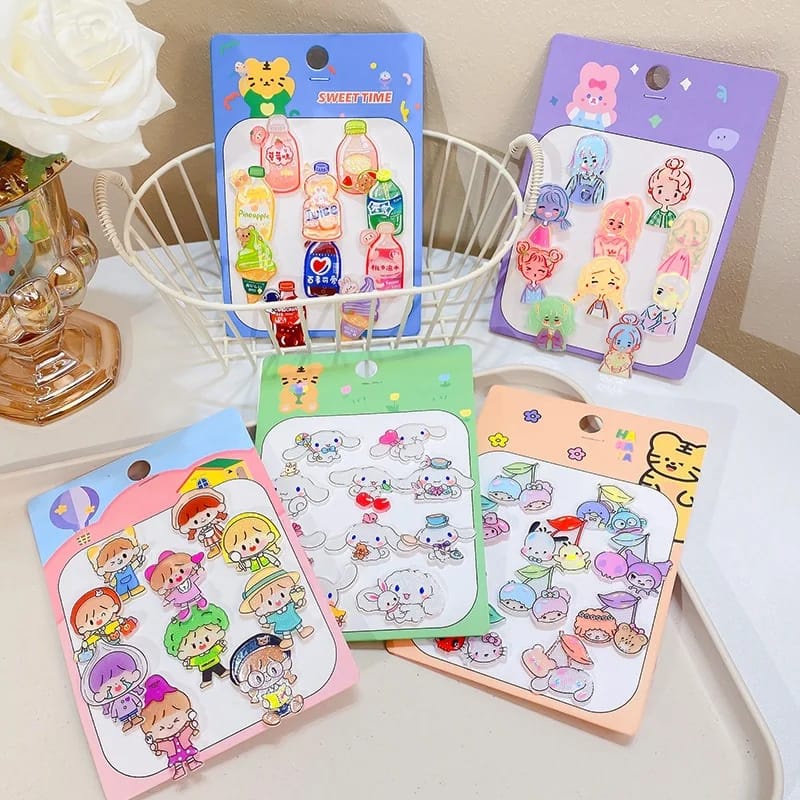 KARET RAMBUT LUCU ISI 10 PCS KAWAII ALA JEPANG KOREA SANRIO PERNAK PERNIK KUNCIRAN ANAK CEWEK IMPOR