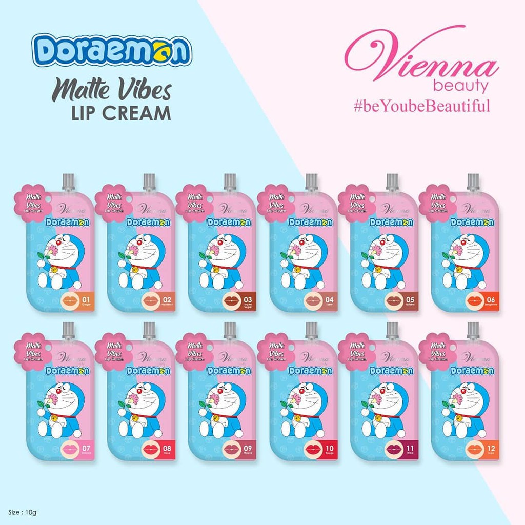 ⭐ BAGUS ⭐ VIENNA DORAEMON VIBES LIPCREAM | Lip Cream Matte