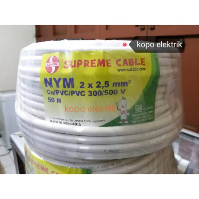 Kabel Supreme NYM 2x2.5 @ 50m 2x2,5 Tunggal