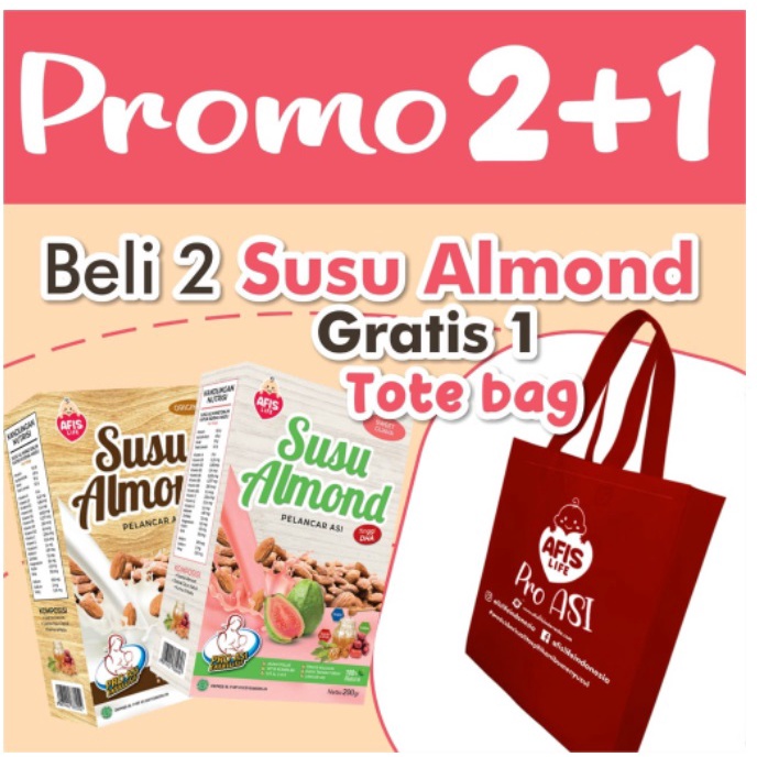 SALE Susu ALMOND Afis NEw Launching Pelancar ASI tinggi DHA isi 200gram CBKS LC