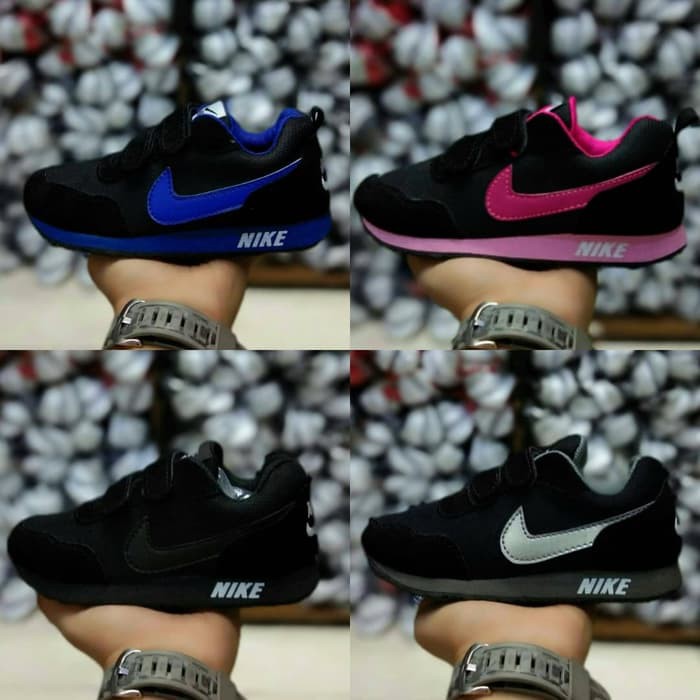 Termurah Nike Neo Perekat size 28 - 32 sepatu anak pria sneakers hitam sekolah