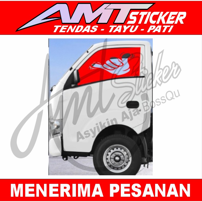[Terlaris] Stiker Blok Kaca Samping Tangan Oleng Mobil Traga Pick Up Stiker Bisa Diganti Warna