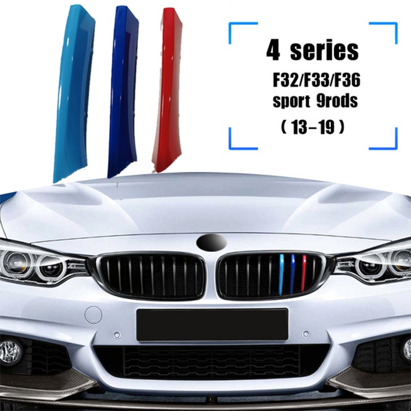 3pcs Strip Trim Grill Depan Warna Jerman Untuk BMW 4 Series F32 F33 F36 2013-2021