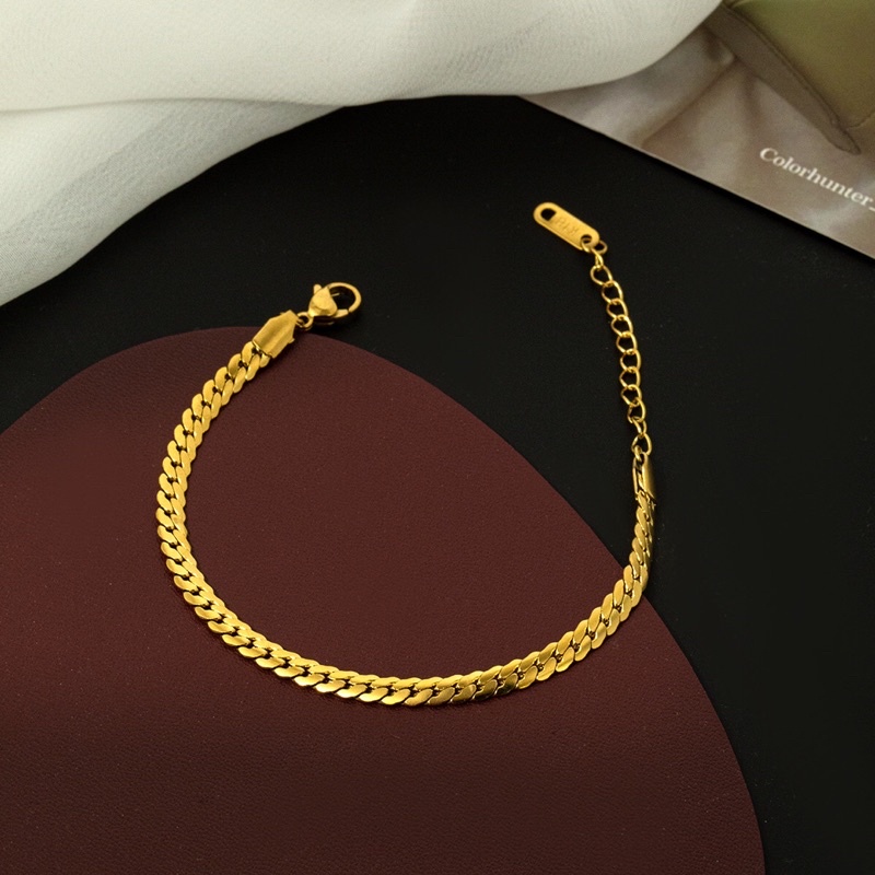 Kalung Titanium Gold 18K Premium Vintage Korea Fashion Style