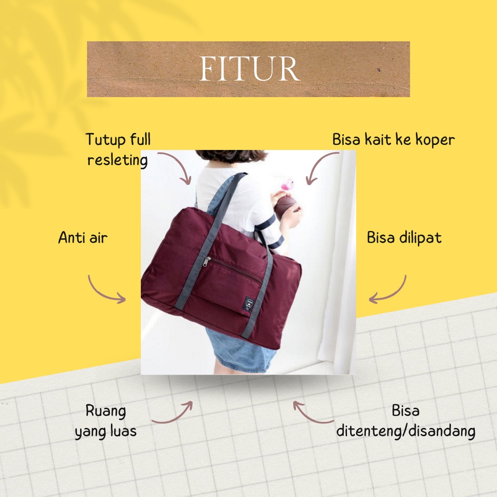 New Tas Traveling Duffel Bag Wanita Anti Air