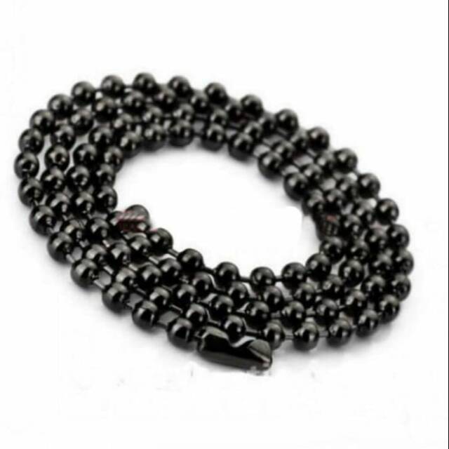 Kalung Rantai biji Lada hitam Titanium black