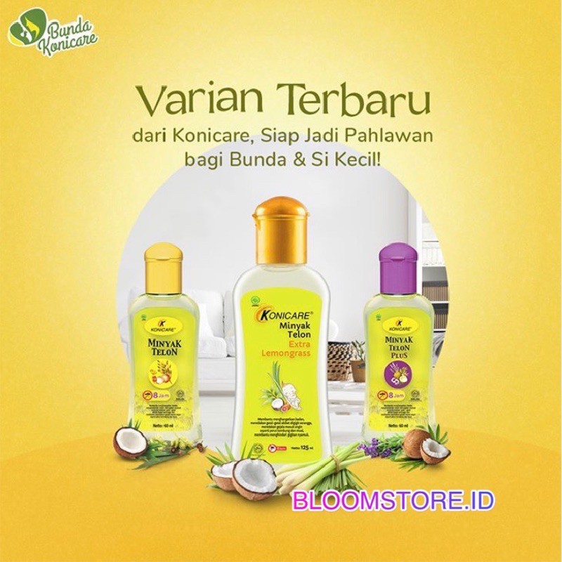 KONICARE Minyak Telon Plus + Oil Baby Bayi 60 125ML 60ML 125 ML BOTOL Murah Promo Anti Nyamuk 8jam 8 jam Tutup Ungu Kuning Extra Lemongrass Ekstra Lemon Grass