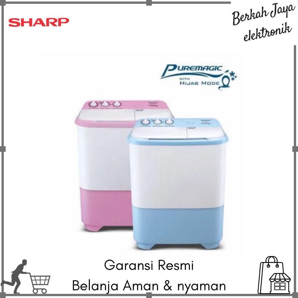 MESIN CUCI SHARP EST 99 SJ 9KG 2 TABUNG 99SJ 9 KG HIJAB SERIES