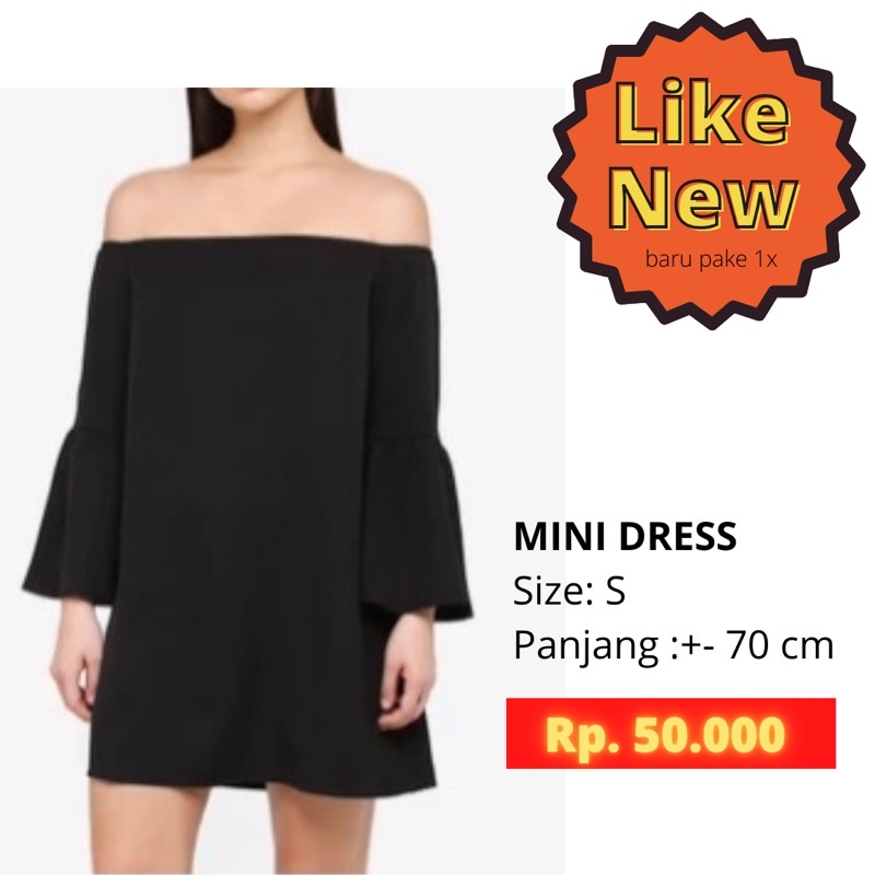 PRELOVED Black Sabrina Dress | Sabrina dress hitam