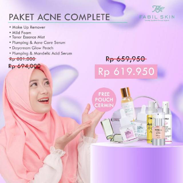 Promo Paket Acne Complete Fabil Skin Fabil Beauty Mandelic Plumping Acne Serum