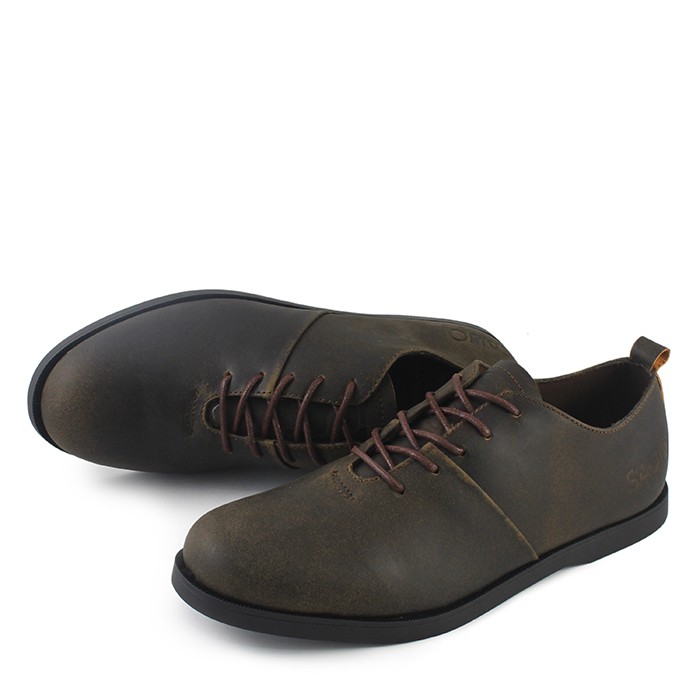 sepatu pria- sauqi footwear vegas olive coklat sepatu kerja pria kulit asli ch leather original
