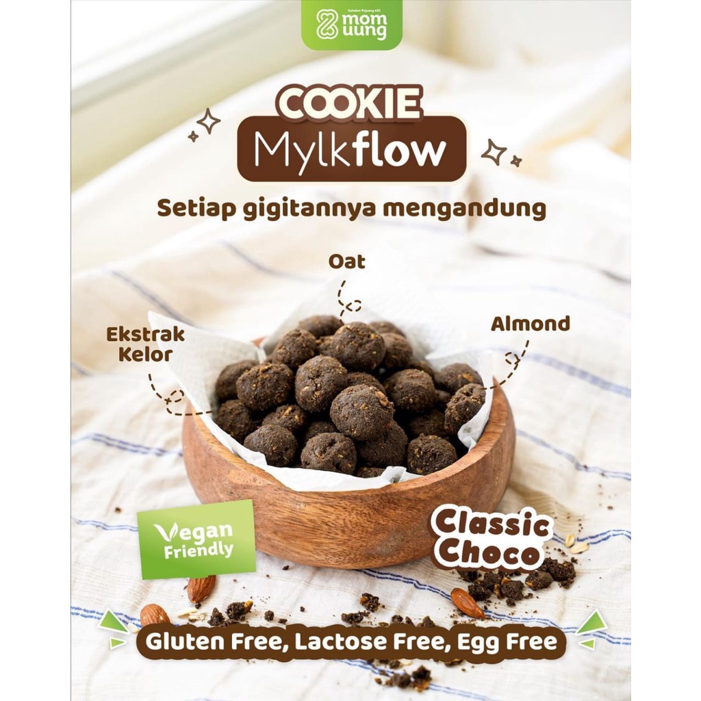 Mom Uung Cookie Mylkflow 150 gr | Momuung cookies | Cookies ASI booster | Camilan Ibu Menyusui