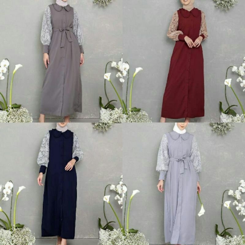GAMIS LEA / GAMIS LENGAN BALON BRUKAT