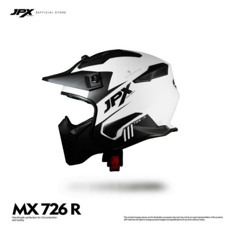 Helm Jpx MX726R White Black