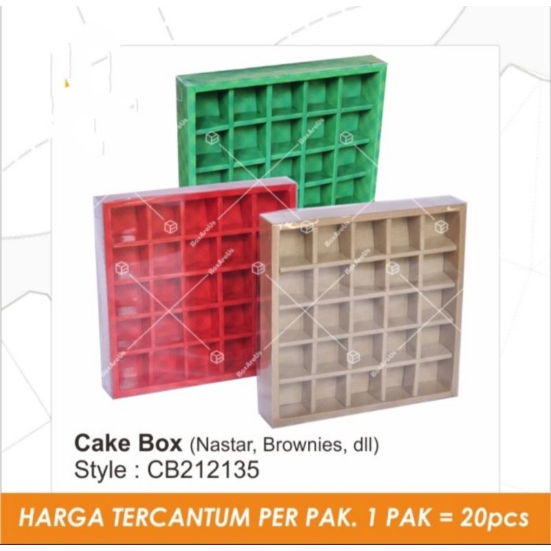 box kardus nastar cookies brownies coklat sekat