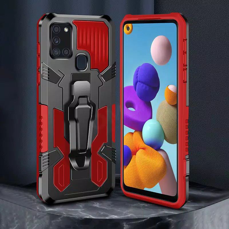 Hard Case Samsung A01 Core A02 A02S A03S A2 Core A11 A12 A13 A10 A20 A30 A50 A10S A20S A30S Case H8 I-Crystal Transformer Robot Ironman Kickstand