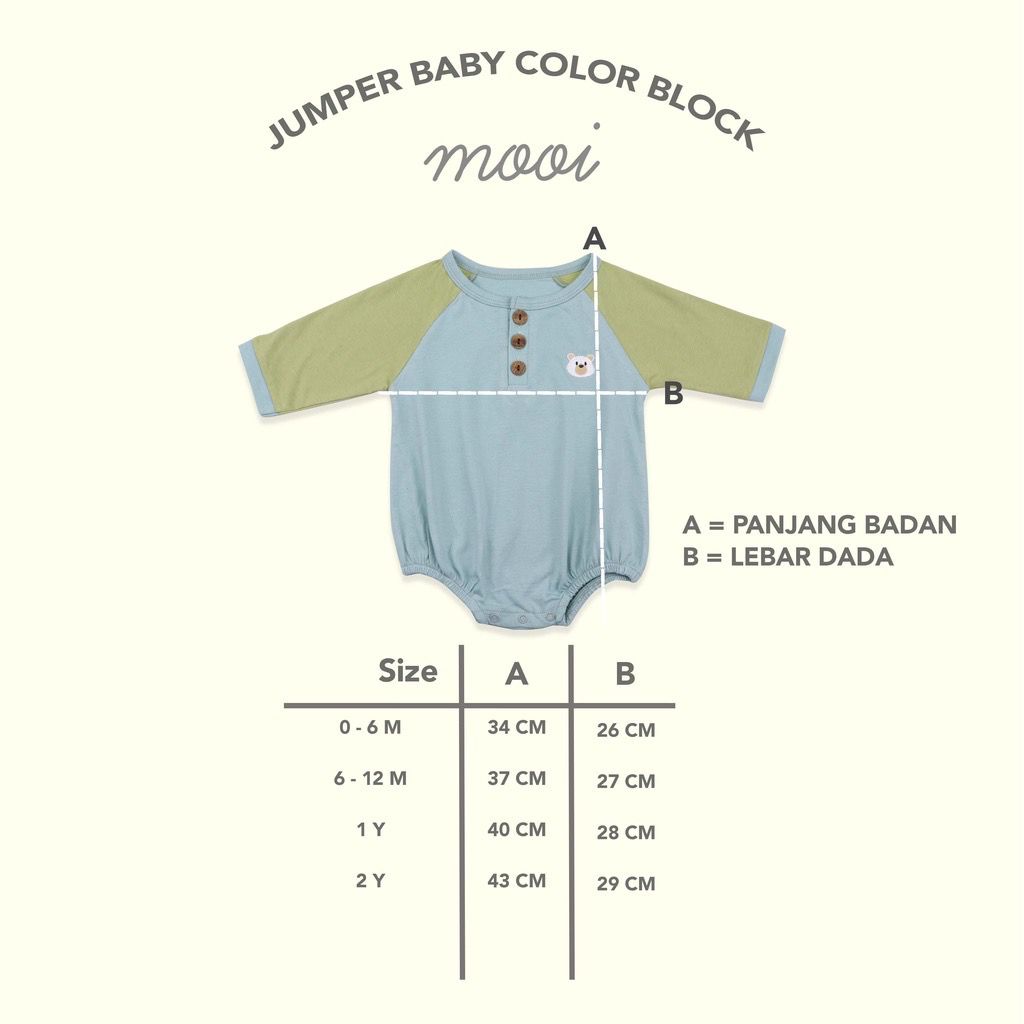 Mooi Baby Jumper Color Block 0-2 y / Jumper Bayi