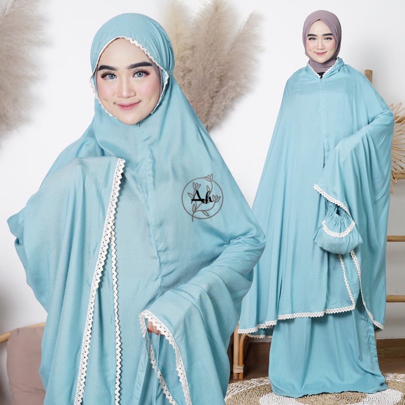 MUKENAH TRAVELING 2in1 Dagu REsleting/ BISA COD /Rayon viscose premium adem &amp; lembut