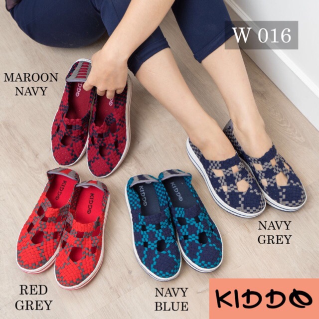 Kiddo w016 New Sole sepatu anyaman rajut wanita ORI