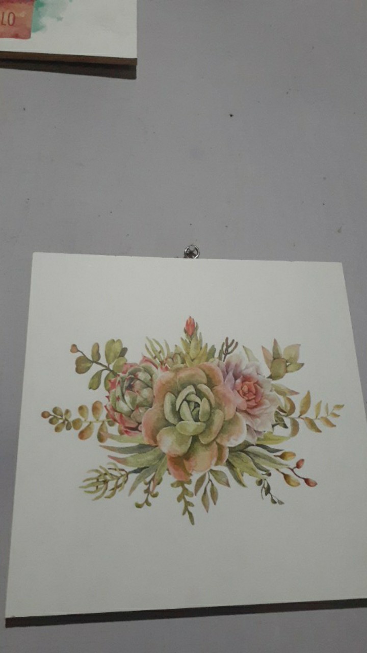 Wall Decor Poster Kaktus Sukulen Pajangan Hiasan Dinding Daun Monstera Tropical  Succulent - Bc19