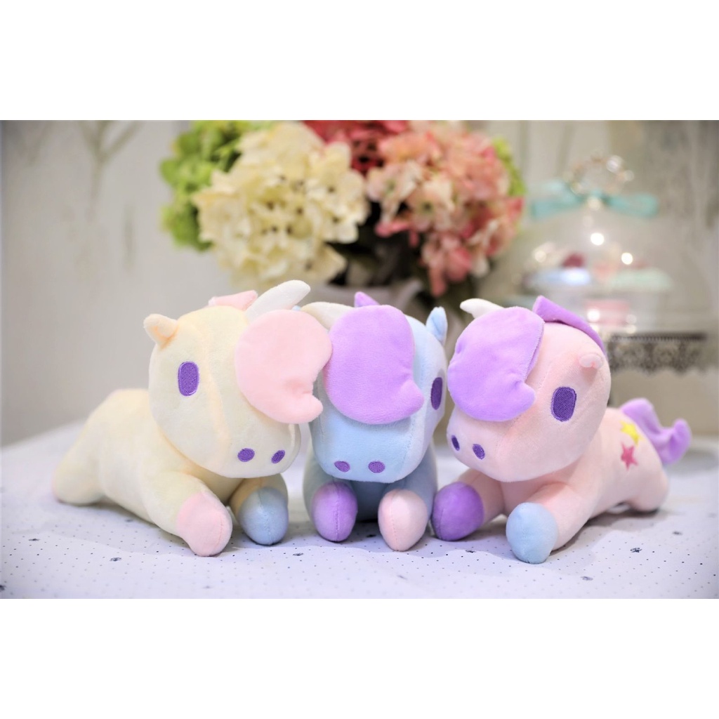 BONEKA UNICORN LAY KUDA PONY 20CM IMPOR