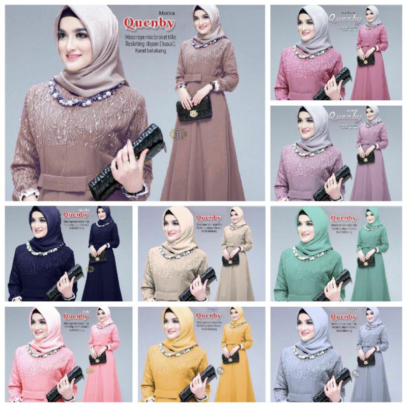 Baju Gamis Wanita Brukat Gamis syari Quenby