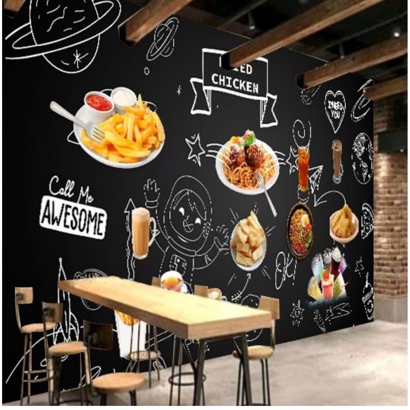 Jual WALLPAPER CUSTOM DINDING MOTIF RESTORAN PREMIUM QUALITY