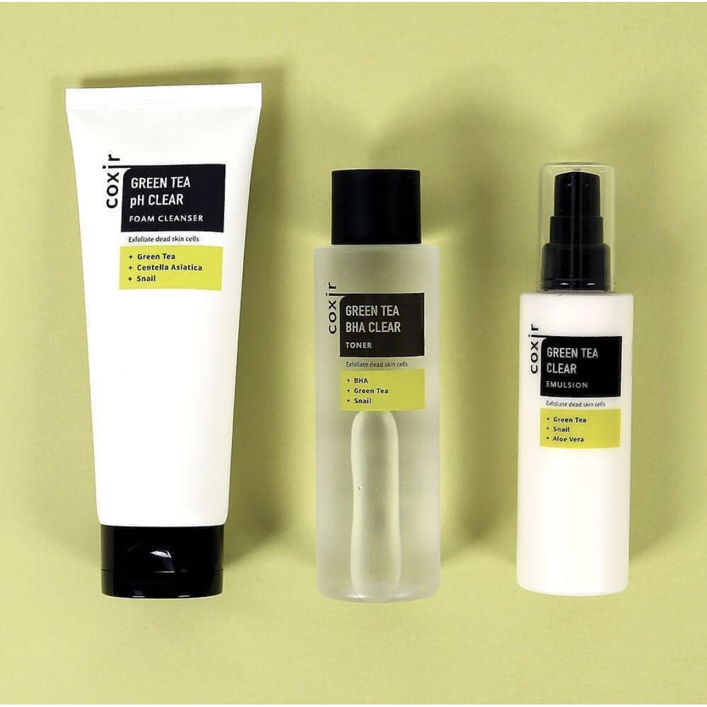 COXIR Green Tea Series (Toner/ Emulsion/ Cleanser)
