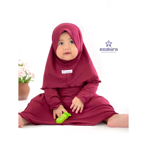 GAMIS ANAK BAYI KIA DAILY by DZAKIRA PEREMPUAN BAHAN JERSEY PREMIUM MAROON