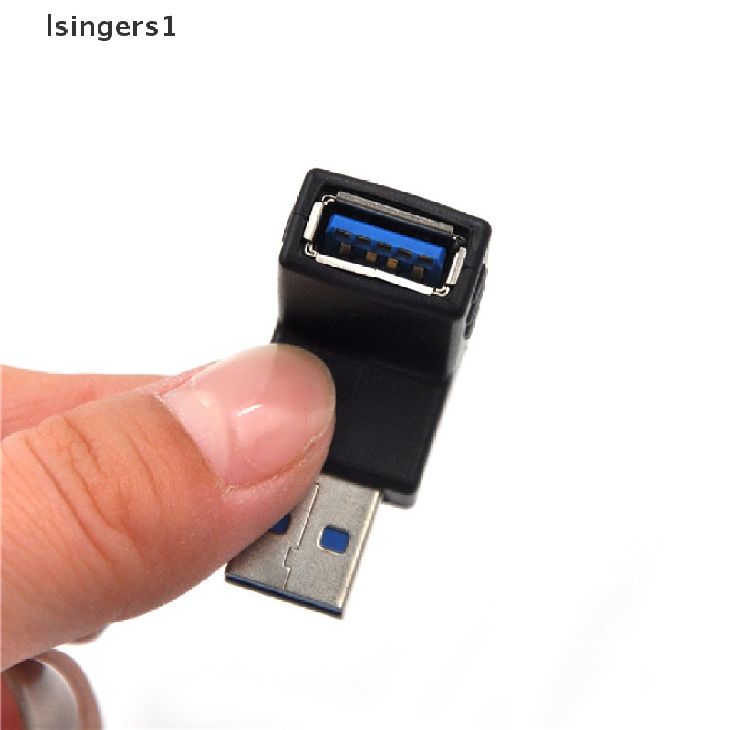 (lsingers1) Adapter Konektor Extension USB 3.0 Male Ke Female Bentuk L