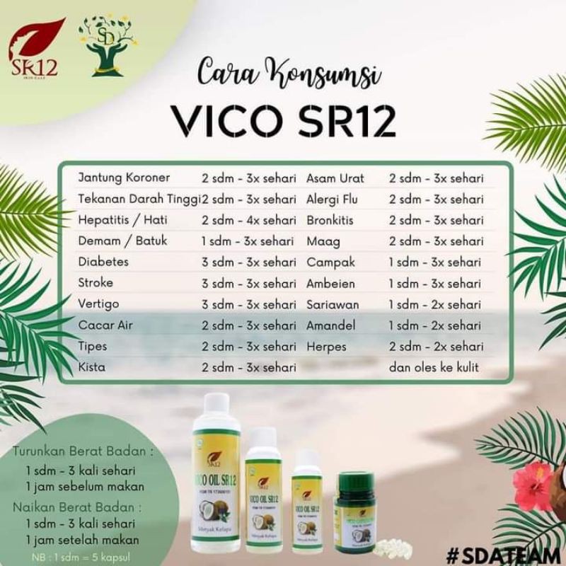 vico oil sr12/ minyak kelapa murni/ suplemen/ 250ml