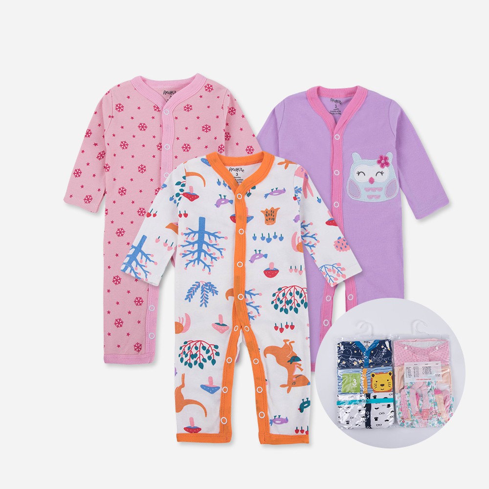 [Premium] Sleepsuit Bayi Buka Kaki Kancing Snap isi 3pc P076