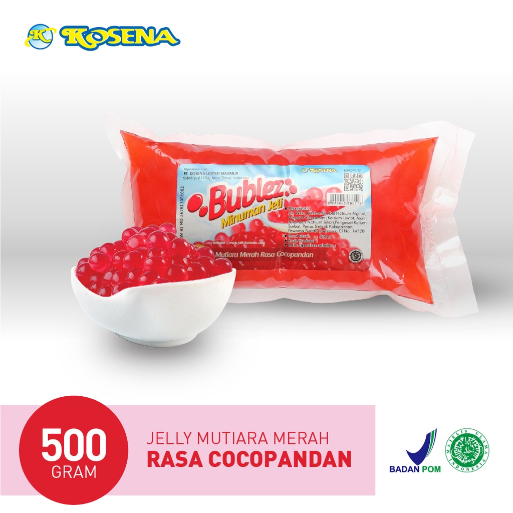 

Bublez Jelly Mutiara Merah Rasa Cocopandan 500g