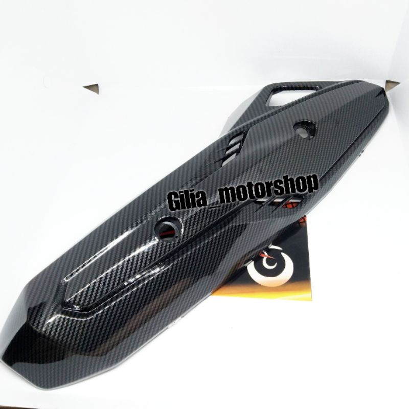 Cover Tameng  Knalpot Carbon Tutup Knalpot Vario 125 techno Carbon Original Zoro Fine