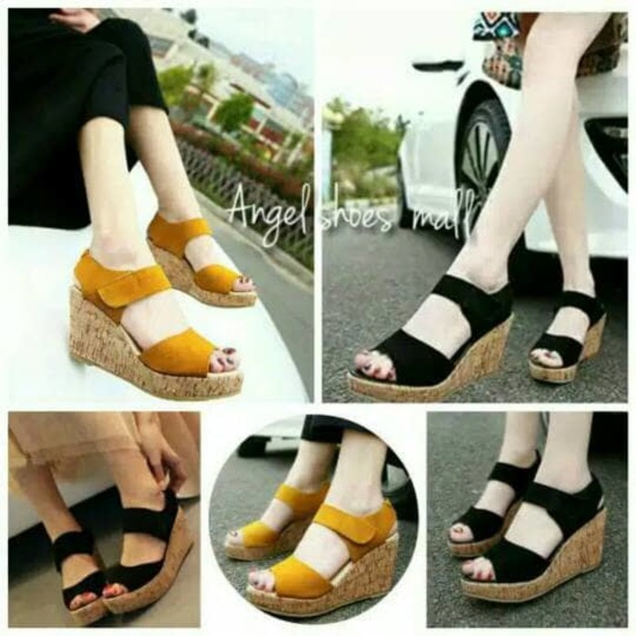 SEPATU WEDGES WANITA YM01 TERBARU ONSALE