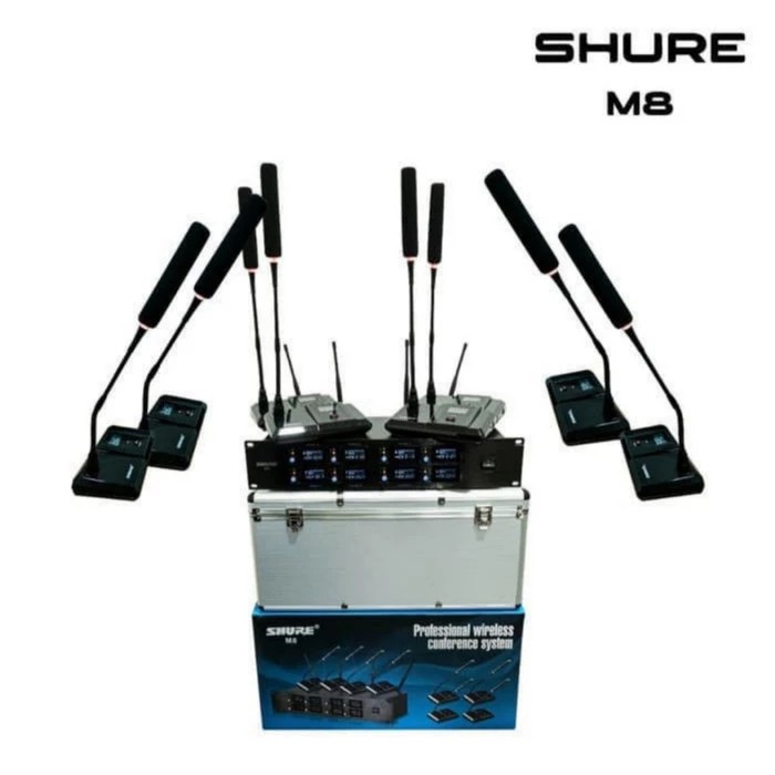 MIC PODIUM SHURE WIRELESS ISI 8 M8 HIGH QUALITY GARANSI 1 TAHUN