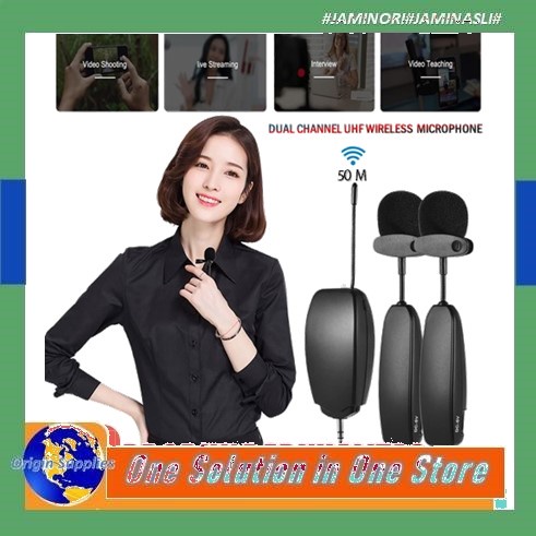 Microphone Mic Clip On Wireless Dual Smartphone HP PRANK