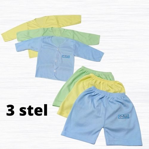 Setelan Baju Bayi Polos Newborn Usia 0-3 Bulan